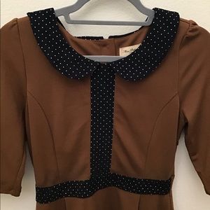 Brown Polka Dot Miss Patina Dress